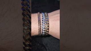 Miami Cuban Link Bracelet Size Comparison 7mm vs 85mm vs 10mm shorts sizecomparison jewelry [upl. by Erminia]