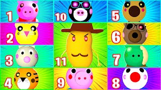 ROBLOX PIGGY ALL 11 ENDINGS [upl. by Nosdivad]