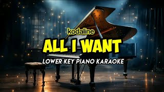 All I Want  Kodaline  Low Key Piano Karaoke [upl. by Akirdnas]