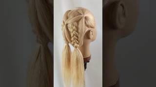 Super Easy Braided Pigtails 😍 hairstyles braids shorts [upl. by Hercules]