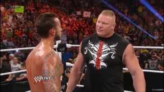 HD Brock Lesnar attacks CM Punk  RAW 17613 [upl. by Eileme]