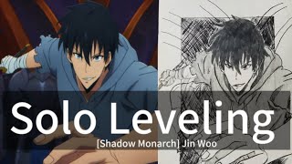 How To Draw Jin Woo From  Solo Leveling  Step By Step  Anime Drawing Part2✏️ [upl. by Yeslrahc]