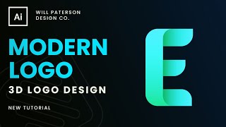 How To Design A 3D Modern Logo Easily 😲Adobe Illustrator 22 [upl. by Oilicec19]