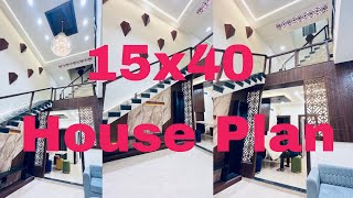 15x40 house for sale  1540 luxury duplex  15x40 double height house [upl. by Conah]