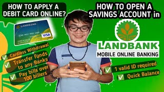 HOW TO OPEN SAVINGS ACCOUNT IN LAND BANK MOBILE ONLINE BANKING  HOW TO APPLY A DEBIT CARD [upl. by Aliehc706]