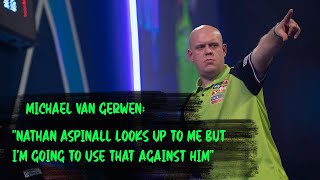 Michael van Gerwen quotNathan Aspinall looks up to me but Im going to use that against himquot [upl. by Henri]