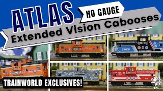 HO Scale Atlas  Extended Vision Cabooses TrainWorld Exclusives [upl. by Haldis]