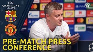 Managers Press Conference  FC Barcelona v Manchester United  Ole Gunnar Solskjaer amp Diogo Dalot [upl. by Bronson537]