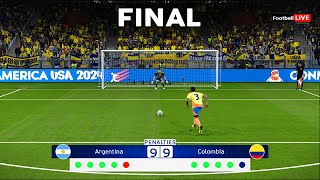 ARGENTINA vs COLOMBIA  PENALES  Final Copa América 2024  Messi contra Diaz  Jugabilidad PES [upl. by Akienaj]