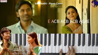 Vaa Vaathi Song  Piano Cover with Notes  Dhanush  GV Prakash Kumar  JashwinSB [upl. by Hoban]