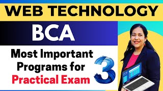 Most Important Program for Practical Exam of Web Technology HTML CSS JavaScript Program 3 bca [upl. by Jarid]