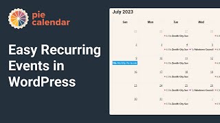 Pie Calendar Pro  Easy Recurring Events in WordPress [upl. by Iralav]