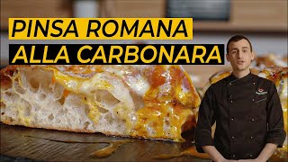 Come fare la PINSA ROMANA alla CARBONARA in 4K [upl. by Enautna]