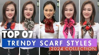 Top 7 popular ways to wear a Scarf  Easy stylish ways to tie a scarf P12024 scarfwearing [upl. by Namhar]