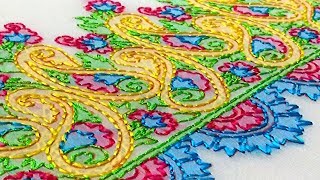 Hand Embroidery Chikankari Stitch By Miss Anjiara Begum Lucknow Chikan Embroidery Border Design [upl. by Adnilav445]