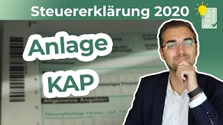 Steuererklärung 2020  Anlage KAP ausfüllen [upl. by Ridan]