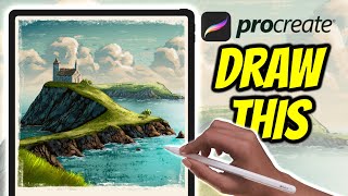 Cornish Landscape  Procreate tutorial 172 [upl. by Grim]