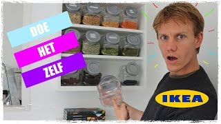 DIY IKEA VOORRAADKAST VOORRAAD POTTEN OPBERGEN KEUKEN ORGANISEREN  DIY 5 [upl. by Hannie117]