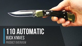 Buck Knives 110 Automatic Back Lock Folder Overview [upl. by Germayne]