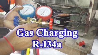 How To Gas Charging  Refrigerant Charging in a Refrigerator  R134a Freon [upl. by Aikehs]