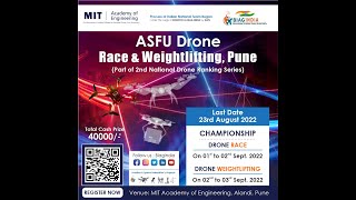 Inauguration Event  ASFU Drone Race amp Weightlifting  BIAG  INDIA  MITAOE Alandi Pune [upl. by Brag]