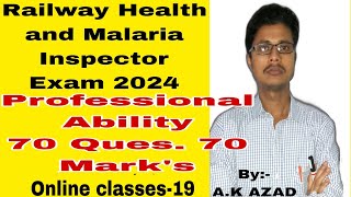 Railway Health and malaria Inspector online exam 2024online classes Class19 [upl. by Fairleigh]