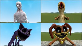 SCP096 VS SCP173 VS CATNAP VS DOGDAY in Garrys Mod Poppy Playtime Chapter 3 [upl. by Kire]