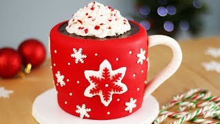 Hot Chocolate CAKE with Marshmallows INSIDE  Christmas CAKES [upl. by Nevarc]