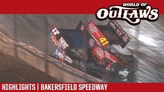 World of Outlaws Craftsman Sprint Cars Bakersfield Speedway March 24 2018  HIGHLIGHTS [upl. by Alilad986]