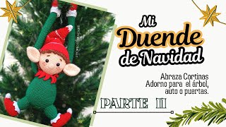 DUENDE NAVIDEÑO 22 💚 Amigurumi 🦌🌲🎅 Abraza cortinas a crochet [upl. by Nnayrrehs422]