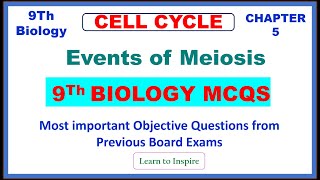 Events of Meiosis Chapter 5 CellCycle9ThBiologyMCQS 9Biologylti CellCycleMCQS [upl. by Asilej]