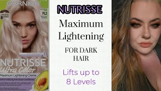 Lightening Creme for Brunettes  GARNIER NUTRISSE Ultra Light Platinum  Application amp Review [upl. by Ahsinaw]