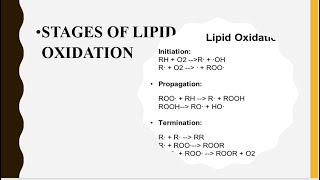 STAGES OF LIPID OXIDATION ll AUTOXIDATION [upl. by Yarised]