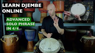 Advanced Solo Phrase in 44  Learn Djembe Online [upl. by Bruis597]