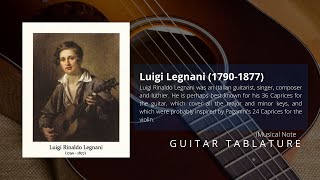 Guitar TAB  Luigi Legnani  Opus 20 No 2 Caprice  Tutorial Sheet Lesson iMn [upl. by Sedruol]