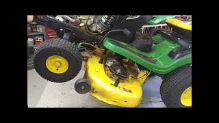 John Deere S120 Lawn Tractor Service  Easy Change Oil Filter [upl. by Nileuqaj]