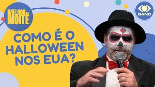 Halloween nos Estados Unidos moradores fazem competição de fantasia e decoração de casas [upl. by Llehsem154]