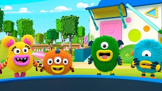 MOMONSTERS in English 🤪Trampoline 💚 Educational animation for Kids [upl. by Dadelos]