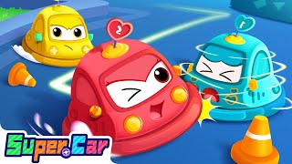 The Naughty Bumper Cars  Car Cartoon  Song amp Nursery Rhymes  Super Car Cars World [upl. by Lessig]