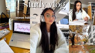 STUDY VLOG 🎧 acordando às 7AM iniciando novos hábitos amp rotina produtiva [upl. by Antonin]