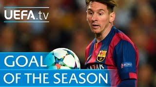 Lionel Messi v Bayern 201415 UEFA Goal of the Season [upl. by Siocnarf242]