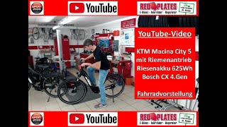 KTM Macina City 5 EBike 610 Riemenantrieb Bosch CX [upl. by Atonsah]