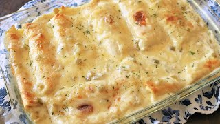 Easy White Chicken Enchilada Casserole [upl. by Nalac]