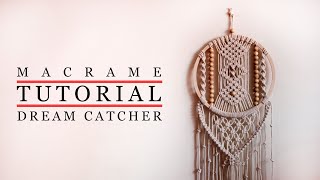 DIY Macrame Dreamcatcher  Modern Macrame Step by Step Tutorial [upl. by Boffa]