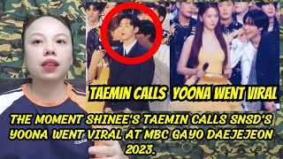 The Moment SHINees Taemin Calls SNSDs Yoona went viral at MBC Gayo Daejejeon 2023 [upl. by Regdor]