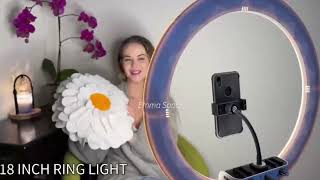 18inch45cm Selfie LED Ring Light with Microphone Stand Fill Lightin [upl. by Benzel]