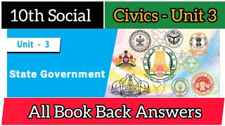 10th Social Civics chapter 3 book back question with answers  10th social book back answers [upl. by Dearden]