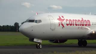 Corendon Airlines Europe B737800 Landing Groningen Airport Eelde [upl. by Wolfort]