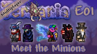 Terraria 13 Multiplayer Expert Mode  Ep 01  Meet the Minions [upl. by Ahsenad]