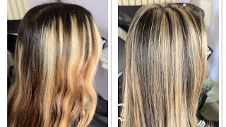 Learn how to apply Chunky blonde highlights slices and a colour in between [upl. by Snook]